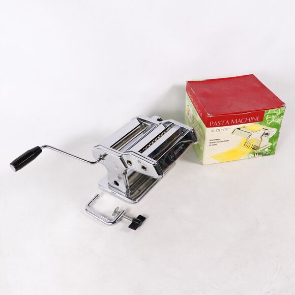 Villaware Al Dente Pasta Maker Spaghetti Machine 7 Levels Thickness Metal Chrome - Picture 1 of 16
